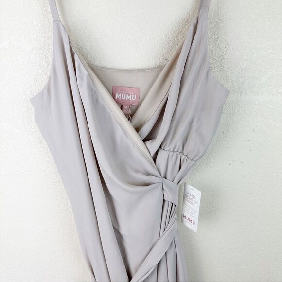 Show Me Your Mumu Nude Wrap Maxi Bridesmaid Dress NWT Medium - Picture 2 of 6
